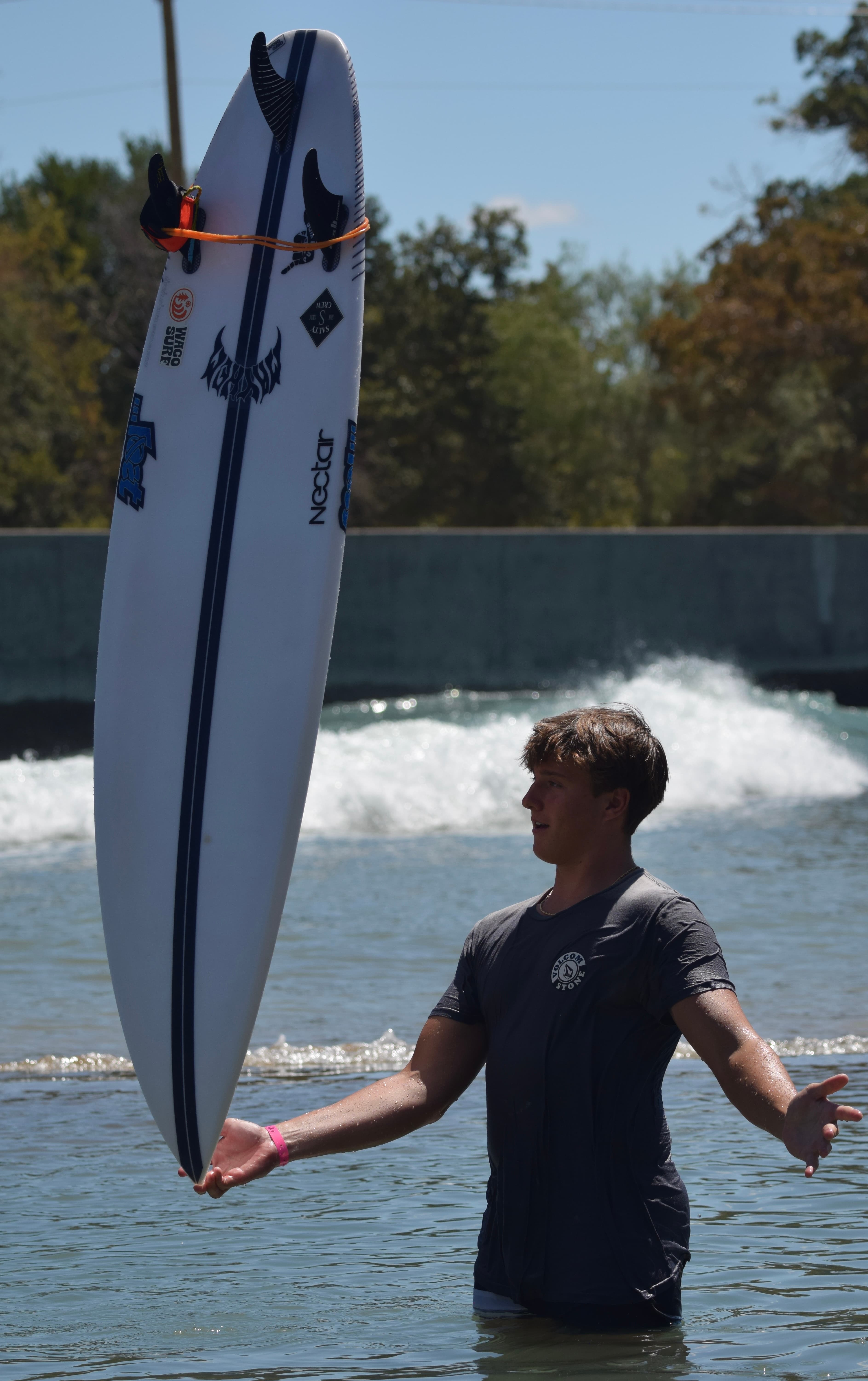 Jacob Jensen, wakesurf instructor at Travis Wake Charters.
