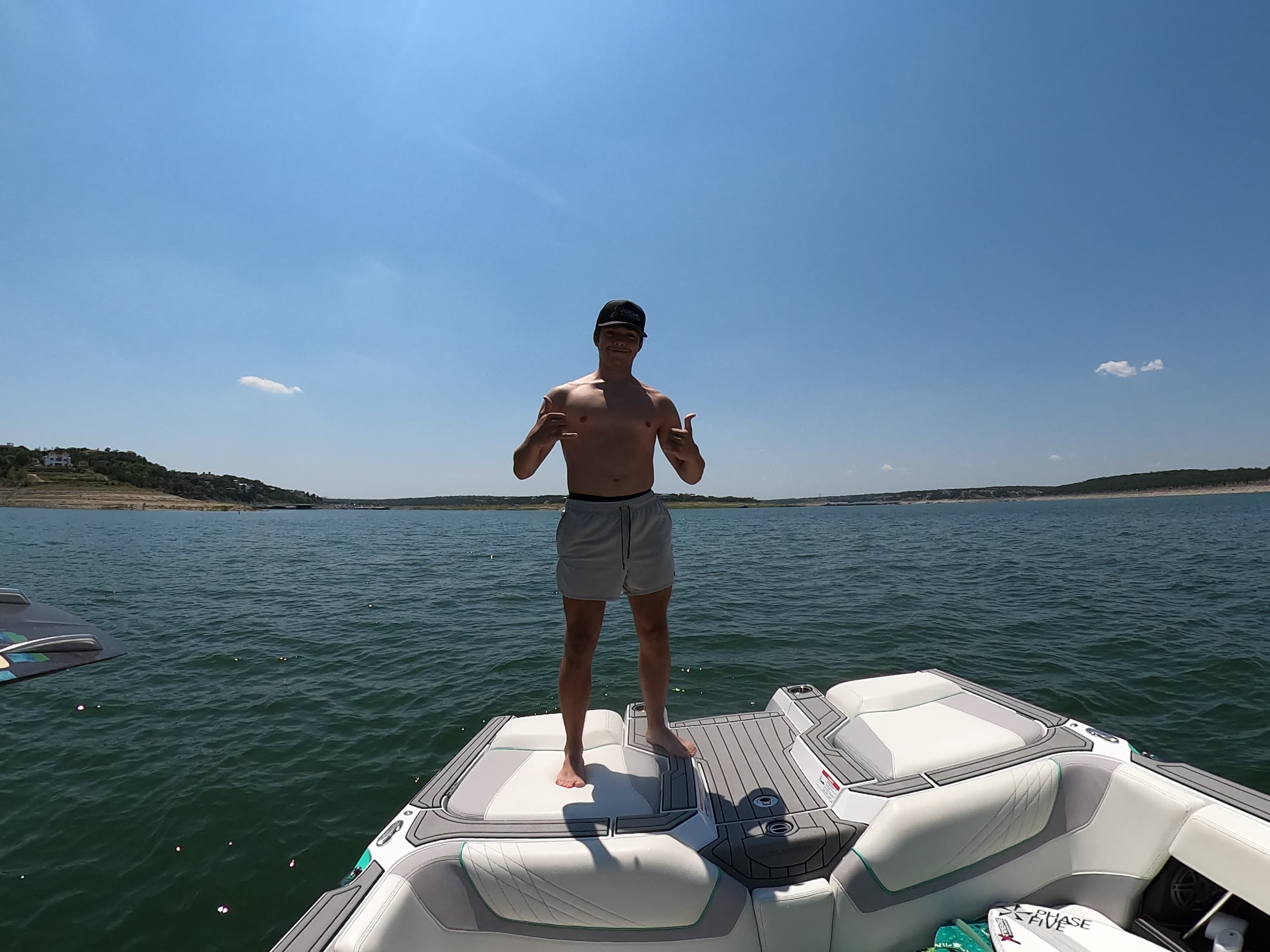 Aboard the Nautique on Lake Travis.